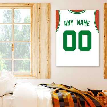 Boston Jersey Custom Canvas Print Wall Art for Boy Girl Men Women Basketball Personalized Canvas Art
